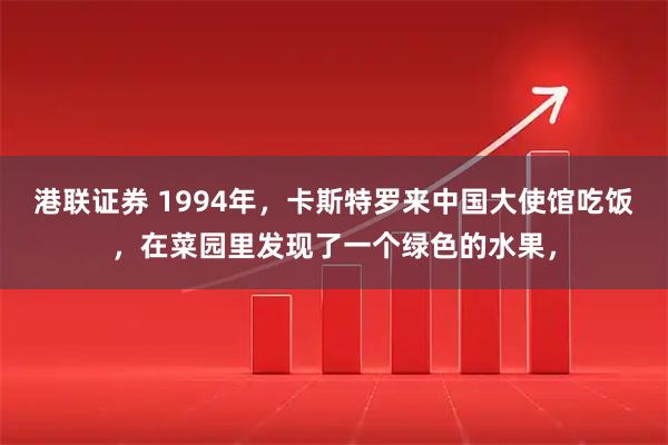 港联证券 1994年，卡斯特罗来中国大使馆吃饭，在菜园里发现了一个绿色的水果，